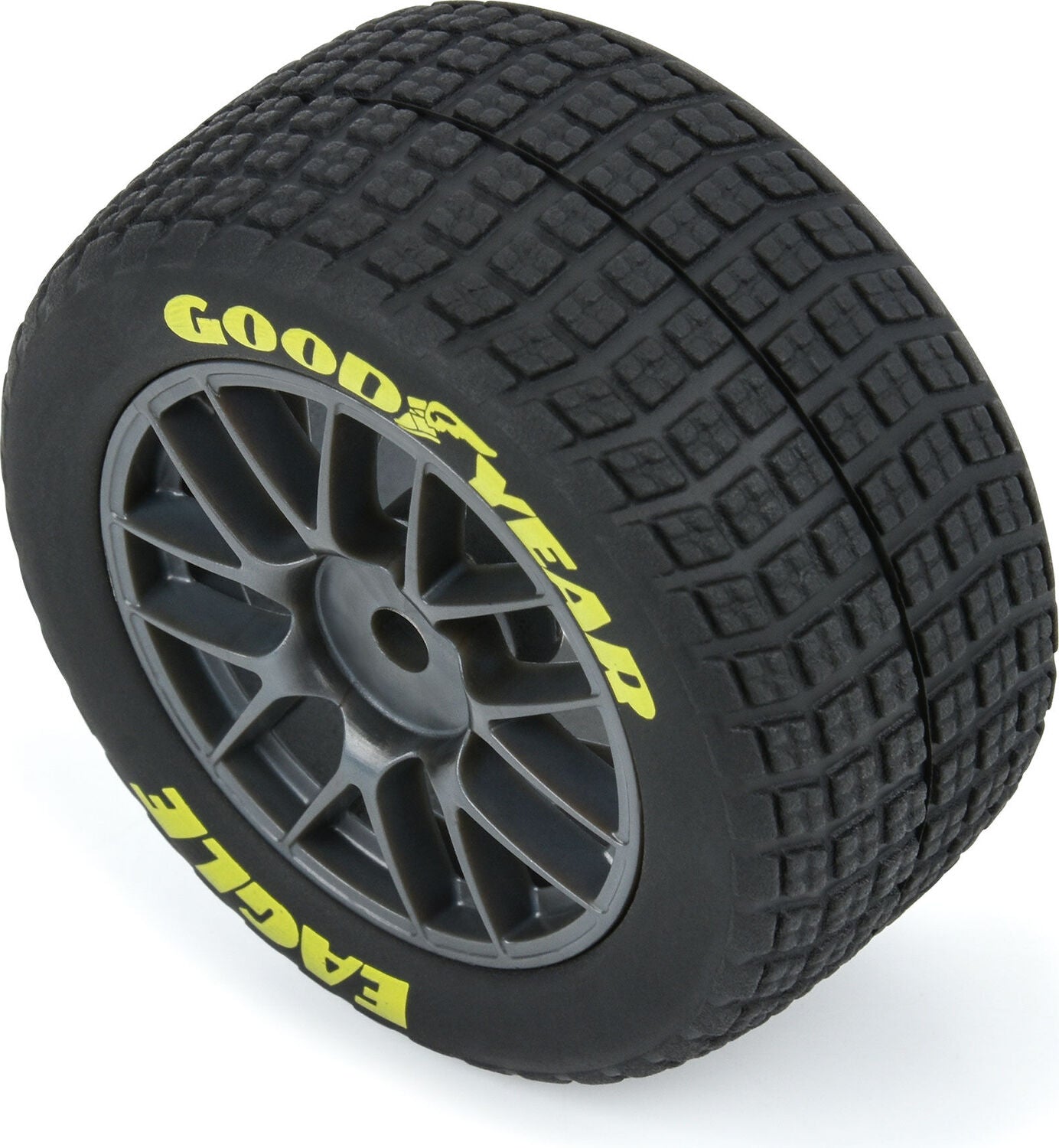 1/12 Goodyear Eagle Dirt Tire F/R MTD Gray Wheels (4): Losi NASCAR